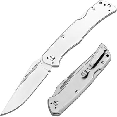 BÖKER PLUS MEK großes Zweihand Taschenmesser 42a-konform Backlock Nitro-V Robustes EDC-Klappmesser aus Vollmetall, 10,7 cm Drop-Point-Klinge, Edelstahlgriff, Taschenclip, für Alltag, Arbeit & Outdoor BÖKER PLUS MEK großes Zweihand Taschenmesser 42a-konform Backlock Nitro-V Robustes EDC-Klappmesser aus Vollmetall, 10,7 cm Drop-Point-Klinge, Edelstahlgriff, Taschenclip, für Alltag, Arbeit & Outdoor