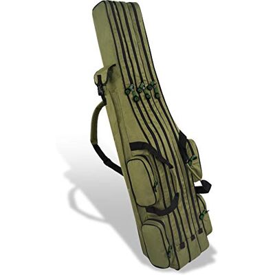 normani Rutentasche Rod Case Angelkoffer Futteral mit 2, 3 oder 4 Ruten-Fächern, Verschiedene Längen wählbar stark wasserabweisender Fishing Rucksack Oliv 2 Innenfächer 125 cm normani Rutentasche Rod Case Angelkoffer Futteral mit 2, 3 oder 4 Ruten-Fächern, Verschiedene Längen wählbar stark wasserabweisender Fishing Rucksack Oliv 2 Innenfächer 125 cm