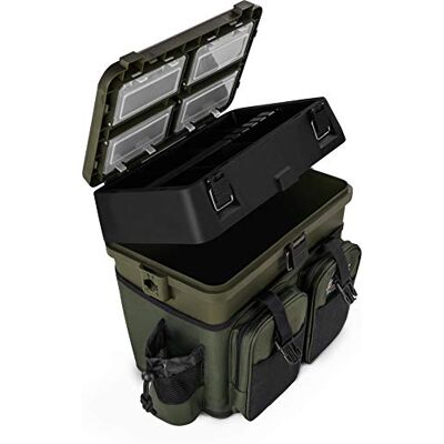 normani Sitzkiepe Angelbox Angel-Sitzbox Angelrucksack Angeltasche Angelkoffer Angler-Gerätekasten mit 4 Tackle Boxen Oliv ONESIZE normani Sitzkiepe Angelbox Angel-Sitzbox Angelrucksack Angeltasche Angelkoffer Angler-Gerätekasten mit 4 Tackle Boxen Oliv ONESIZE