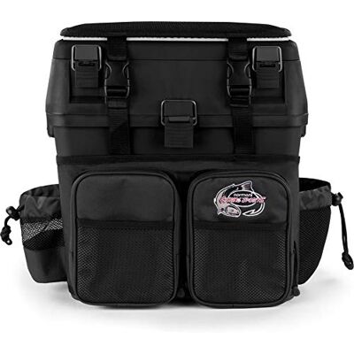 normani Angelkoffer Angelbox Angeltasche gepolsterte Sitzkiepe Sitzfunktion Gerätekasten mit Rucksackfunktion und aufgesetzten Taschen inklusive 4 Tackle-Boxen für Angelzubehör Dunkel-Schwarz Einheitsgröße normani Angelkoffer Angelbox Angeltasche gepolsterte Sitzkiepe Sitzfunktion Gerätekasten mit Rucksackfunktion und aufgesetzten Taschen inklusive 4 Tackle-Boxen für Angelzubehör Dunkel-Schwarz Einheitsgröße