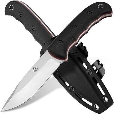 Puma TEC – Survival D2 Knife – Schwarz – Feststehendes Full-Tang-Outdoormesser – D2-Stahl (60 HRC) mit edlem Satin-Finish & G10-Griff – inkl. passender Kydex-Scheide mit Steel-Clips Puma TEC – Survival D2 Knife – Schwarz – Feststehendes Full-Tang-Outdoormesser – D2-Stahl (60 HRC) mit edlem Satin-Finish & G10-Griff – inkl. passender Kydex-Scheide mit Steel-Clips