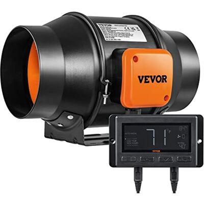 VEVOR Inline Kanalventilator, 6 Zoll 402 CFM mit Temperatur-Feuchtigkeitsregler, leiser EC-Motor Belüftung Abluftventilator für Kühlung Booster, Wachstumszelte, Hydrokultur VEVOR Inline Kanalventilator, 6 Zoll 402 CFM mit Temperatur-Feuchtigkeitsregler, leiser EC-Motor Belüftung Abluftventilator für Kühlung Booster, Wachstumszelte, Hydrokultur