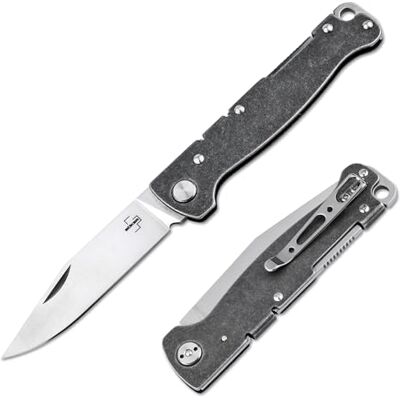 BÖKER PLUS® Atlas Messer kleines Backlock Taschenmesser Klappmesser mit Metall Griff EDC Vollmetall-Messer Vintage Sandvik Knife BÖKER PLUS® Atlas Messer kleines Backlock Taschenmesser Klappmesser mit Metall Griff EDC Vollmetall-Messer Vintage Sandvik Knife