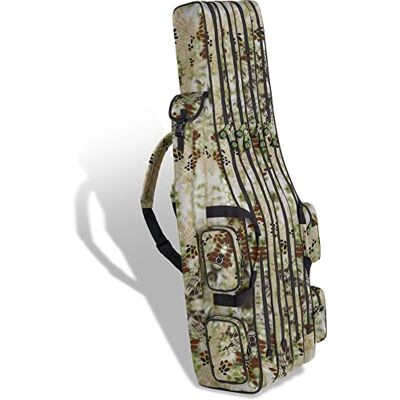 normani Rutentasche Rod Case Angelkoffer Futteral mit 2, 3 oder 4 Ruten-Fächern, Verschiedene Längen wählbar stark wasserabweisender Fishing Rucksack Wood Camo 4 Innenfächer 125 cm normani Rutentasche Rod Case Angelkoffer Futteral mit 2, 3 oder 4 Ruten-Fächern, Verschiedene Längen wählbar stark wasserabweisender Fishing Rucksack Wood Camo 4 Innenfächer 125 cm