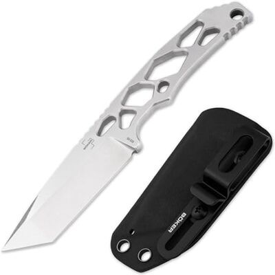 BÖKER PLUS Superlight Tanto Einsatzmesser feststehend 42a-konform Kydex Skelett-Ganzstahlmesser mit Kydex-Scheide, D2-Tanto-Klinge, Gürtelclip, taktisches Neck Knife für Arbeit & Outdoor BÖKER PLUS Superlight Tanto Einsatzmesser feststehend 42a-konform Kydex Skelett-Ganzstahlmesser mit Kydex-Scheide, D2-Tanto-Klinge, Gürtelclip, taktisches Neck Knife für Arbeit & Outdoor
