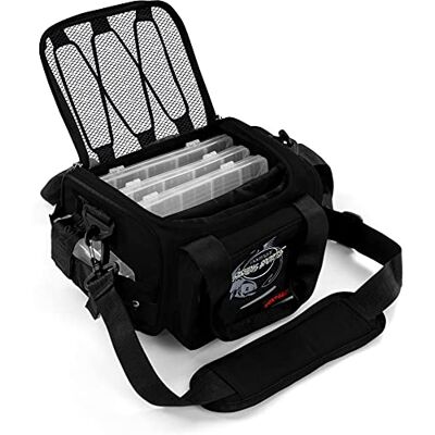 normani Angeltasche wasserdichte Forellenseetasche mit 4 Tackle Boxen Köderboxen Spinnfischentasche Angelbox Angelzubehör Angelrucksack für Angler Dunkelschwarz OneSize normani Angeltasche wasserdichte Forellenseetasche mit 4 Tackle Boxen Köderboxen Spinnfischentasche Angelbox Angelzubehör Angelrucksack für Angler Dunkelschwarz OneSize