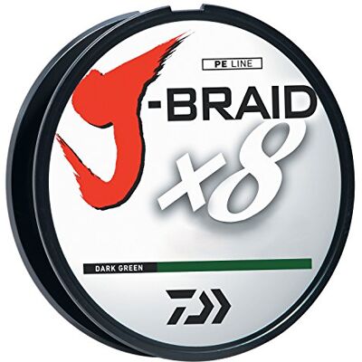 Daiwa Unisex-Erwachsene J-BRAIDX8 geflochtene Schnur, dunkelgrün, 10 lb Daiwa Unisex-Erwachsene J-BRAIDX8 geflochtene Schnur, dunkelgrün, 10 lb