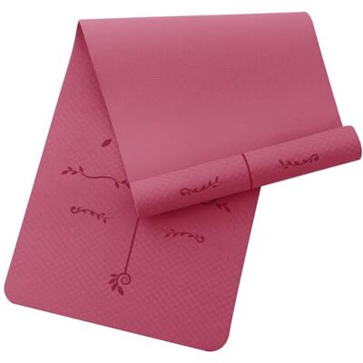 Narwhal Yogamatte mit Ausrichtungslinien Rutschfeste Yoga Matte Sportmatte für Fitness & Pilates Gymnastikmatte 6mm Dicke Umweltfreundliches TPE Material 183x61cm (Rosa, 6mm) Narwhal Yogamatte mit Ausrichtungslinien Rutschfeste Yoga Matte Sportmatte für Fitness & Pilates Gymnastikmatte 6mm Dicke Umweltfreundliches TPE Material 183x61cm (Rosa, 6mm)