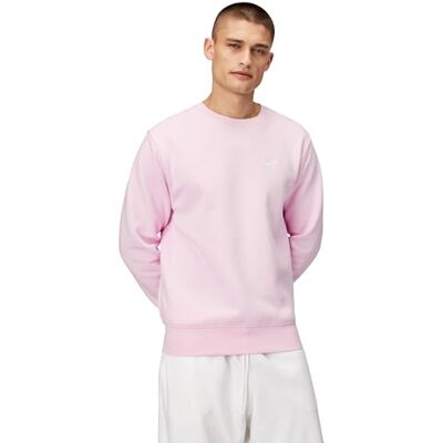 Nike Club Fleece-Rundhalsshirt Für Herren, Pink Foam/White, FN3886-663, S Nike Club Fleece-Rundhalsshirt Für Herren, Pink Foam/White, FN3886-663, S