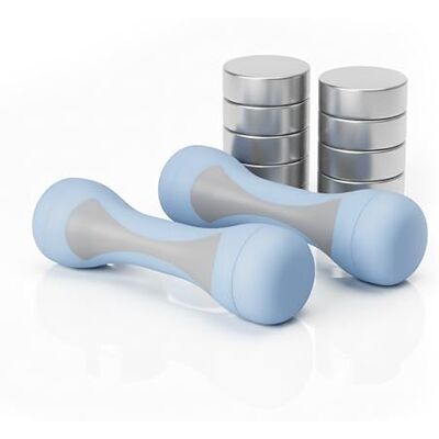 Relaxdays Hanteln verstellbar, 2er Set, einstellbare Gewichte 1kg, 1,5kg, 2kg, gummiert, Fitness Kurzhanteln, blau/grau Relaxdays Hanteln verstellbar, 2er Set, einstellbare Gewichte 1kg, 1,5kg, 2kg, gummiert, Fitness Kurzhanteln, blau/grau