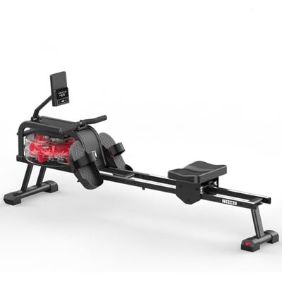 Neezee Rudergerät, Bluetooth & Kinomap App, Vertikal Lagerbar, Leiser Wasserwiderstand, Schwarz Doppelschienen,150 kg Tragkraft Neezee Rudergerät, Bluetooth & Kinomap App, Vertikal Lagerbar, Leiser Wasserwiderstand, Schwarz Doppelschienen,150 kg Tragkraft