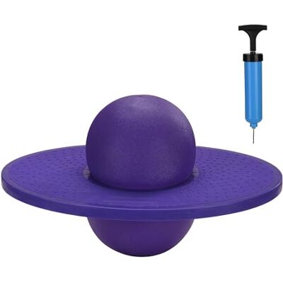 Relaxdays Pogo Ball für Kinder, bis 100 kg, Hüpfspielzeug Outdoor, lila Hüpfball mit Platte, Balance, HBT: 25x39x28 cm Relaxdays Pogo Ball für Kinder, bis 100 kg, Hüpfspielzeug Outdoor, lila Hüpfball mit Platte, Balance, HBT: 25x39x28 cm