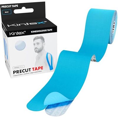 Kintex Kinesiologische Tape PreCut - 20 Streifen, Blau - Unterstützung für Muskeln Kintex Kinesiologische Tape PreCut - 20 Streifen, Blau - Unterstützung für Muskeln