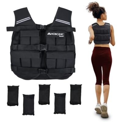 Mobiclinic ®, Gewichtsweste, Weighted vest, Verstellbar, Langlebig, 600d-oxford-gewebe, Inklusive gewichte, Reflektierende streifen, Für körperliches training, Iron Mobiclinic ®, Gewichtsweste, Weighted vest, Verstellbar, Langlebig, 600d-oxford-gewebe, Inklusive gewichte, Reflektierende streifen, Für körperliches training, Iron