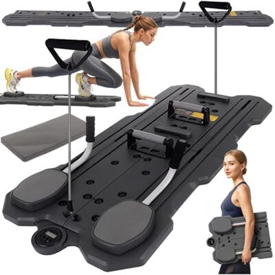 PARENCE .- Multifunktionales Pilates-Board mit LCD-Messgerät – faltbares Trainingsgerät 115x47 cm – komplette Muskelstärkung zu Hause – mit Griffen, Gurten und Matte PARENCE .- Multifunktionales Pilates-Board mit LCD-Messgerät – faltbares Trainingsgerät 115x47 cm – komplette Muskelstärkung zu Hause – mit Griffen, Gurten und Matte