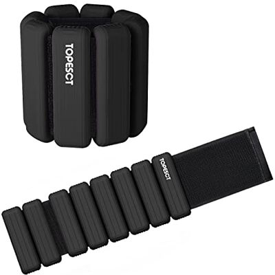 TopEsct Verstellbare Handgelenkgewichte – Set mit 2 Stück (je 0,9 kg) Langlebiges tragbares Handgelenk- und Knöchelgewichte für Yoga, Tanz, Barre, Pilates, Cardio, Aerobic, Walking TopEsct Verstellbare Handgelenkgewichte – Set mit 2 Stück (je 0,9 kg) Langlebiges tragbares Handgelenk- und Knöchelgewichte für Yoga, Tanz, Barre, Pilates, Cardio, Aerobic, Walking