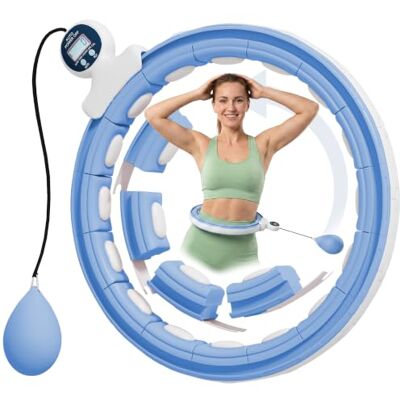 SPORTNOW Smart Hula Hoop für Erwachsene 16 Knoten (76-113cm) Reifen, Mit Gewicht Kugel, Zähler, Einstellbar, Leise, Abnehmen Ausrüstung, Infinity Hula-Hoop, für Gewichtsverlust SPORTNOW Smart Hula Hoop für Erwachsene 16 Knoten (76-113cm) Reifen, Mit Gewicht Kugel, Zähler, Einstellbar, Leise, Abnehmen Ausrüstung, Infinity Hula-Hoop, für Gewichtsverlust