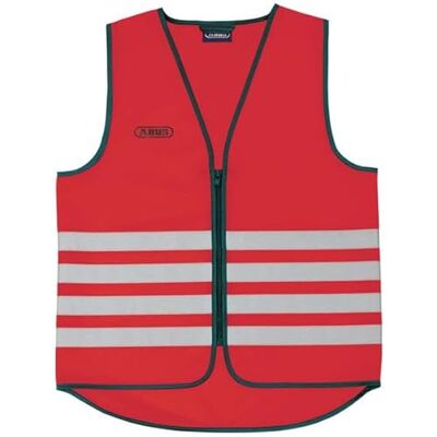 Abus Warnweste Lumino Day Vest – rote Sicherheitsweste für bessere Sichtbarkeit bei Tag und Nacht für Erwachsene mit Reißverschluss Größe M Abus Warnweste Lumino Day Vest – rote Sicherheitsweste für bessere Sichtbarkeit bei Tag und Nacht für Erwachsene mit Reißverschluss Größe M