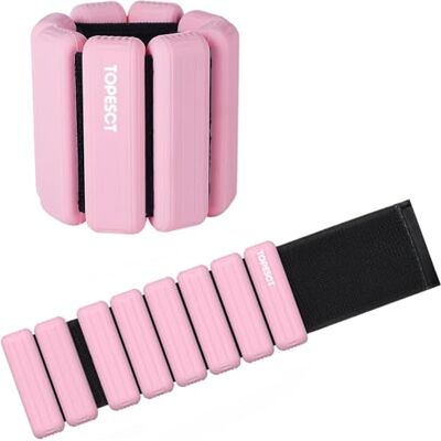 TopEsct Verstellbare Handgelenkgewichte – Set mit 2 Stück (je 0,9 kg) Langlebiges tragbares Handgelenk- und Knöchelgewichte für Yoga, Tanz, Barre, Pilates, Cardio, Aerobic, Walking TopEsct Verstellbare Handgelenkgewichte – Set mit 2 Stück (je 0,9 kg) Langlebiges tragbares Handgelenk- und Knöchelgewichte für Yoga, Tanz, Barre, Pilates, Cardio, Aerobic, Walking