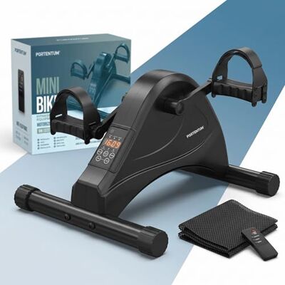 PORTENTUM Pedaltrainer für Senioren elektrisch motorisiert – 12 Geschwindigkeiten und Fernbedienung – Beintrainer im Sitzen mit Matte und LCD-Display – Kompakter Mini Heimtrainer PORTENTUM Pedaltrainer für Senioren elektrisch motorisiert – 12 Geschwindigkeiten und Fernbedienung – Beintrainer im Sitzen mit Matte und LCD-Display – Kompakter Mini Heimtrainer