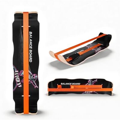 VEVOR Balance Board für Erwachsene (107 cm), Wackelbrett bis 200 kg Belastbar, Gebogenes Balance-Trainingsgerät mit Gurt für Core-Workouts Stehpultübungen Heim-Fitnessstudio Yoga, Orange Schwarz VEVOR Balance Board für Erwachsene (107 cm), Wackelbrett bis 200 kg Belastbar, Gebogenes Balance-Trainingsgerät mit Gurt für Core-Workouts Stehpultübungen Heim-Fitnessstudio Yoga, Orange Schwarz