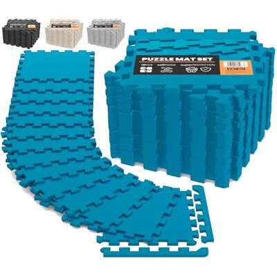 EDIESI , Bodenschutzmatte Fitness, Puzzlematte Boden, Pool Schutzmatte, Home Gym, Tatami, Gummimatte, Gym Matte (18 Uds / 30x30x1 cm/Blau) EDIESI , Bodenschutzmatte Fitness, Puzzlematte Boden, Pool Schutzmatte, Home Gym, Tatami, Gummimatte, Gym Matte (18 Uds / 30x30x1 cm/Blau)