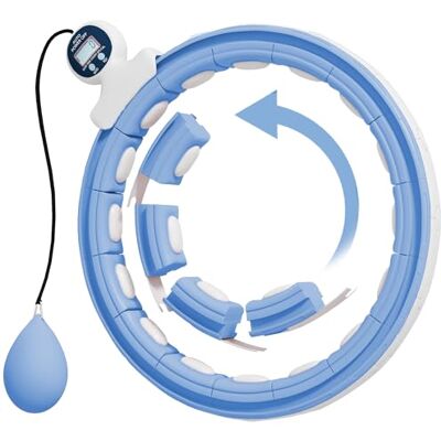 SPORTNOW Smart Hula Hoop Reifen Erwachsene mit Gewicht Kugel Zähler 16 Knoten (76-113cm) Einstellbar Fitness Leise Abnehmen Ausrüstung Infinity Hula-Hoop für Gewichtsverlust, Fitness Hellblau SPORTNOW Smart Hula Hoop Reifen Erwachsene mit Gewicht Kugel Zähler 16 Knoten (76-113cm) Einstellbar Fitness Leise Abnehmen Ausrüstung Infinity Hula-Hoop für Gewichtsverlust, Fitness Hellblau