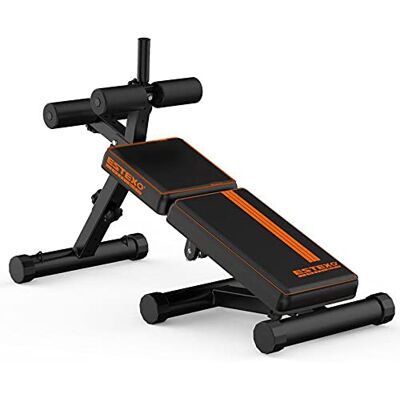 ESTEXO Hantelbank Fitnessbank Trainingsbank Flachbank Sit-Up Bank Lehne verstellbar ESTEXO Hantelbank Fitnessbank Trainingsbank Flachbank Sit-Up Bank Lehne verstellbar