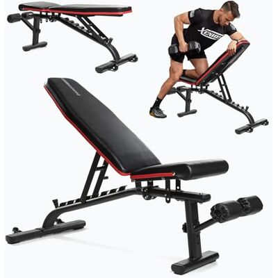 TREXO X Verstellbare Hantel-Bank Multifunktions-Trainingsbank Verstellbar für Ganzkörper-Workout, Schrägbank für Zuhause bis zu 300 kg Stahlkonstruktion Krafttraining, Fitness Schwarz B100 TREXO X Verstellbare Hantel-Bank Multifunktions-Trainingsbank Verstellbar für Ganzkörper-Workout, Schrägbank für Zuhause bis zu 300 kg Stahlkonstruktion Krafttraining, Fitness Schwarz B100