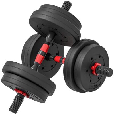 HOMCOM 2 in 1 Hanteln Set Verstellbare Kurzhantel Langhantel Professionell, Dumbbell, Krafttraining und Gewichtheben, für Home Gym Zuhause Fitness HOMCOM 2 in 1 Hanteln Set Verstellbare Kurzhantel Langhantel Professionell, Dumbbell, Krafttraining und Gewichtheben, für Home Gym Zuhause Fitness