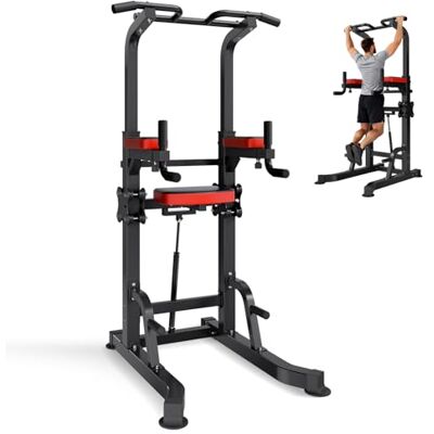 VEVOR Klimmzugstange Klimmzugstation Power Dip Station mit 150 kg Tragkraft & H-Rahmenkonstruktion stabilem Sockel & Unterstützungsplattform, 9-fach höhenverstellbar, Training von Armen Rücken VEVOR Klimmzugstange Klimmzugstation Power Dip Station mit 150 kg Tragkraft & H-Rahmenkonstruktion stabilem Sockel & Unterstützungsplattform, 9-fach höhenverstellbar, Training von Armen Rücken