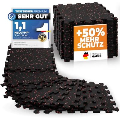 NEOLYMP Bodenschutzmatte Fitness aus Kautschuk – Puzzlematte für Home Gym, Fitnessgeräte & Sport – rutschfeste Gymnastik- & Sportmatte 8 Stück NEOLYMP Bodenschutzmatte Fitness aus Kautschuk – Puzzlematte für Home Gym, Fitnessgeräte & Sport – rutschfeste Gymnastik- & Sportmatte 8 Stück