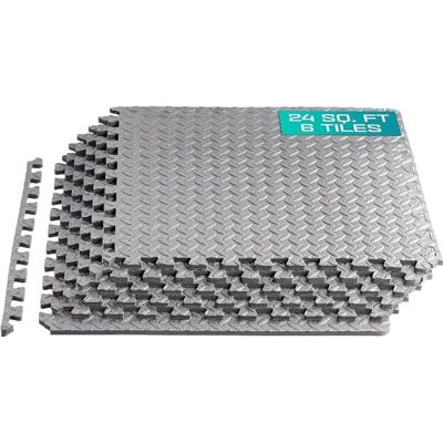 Yes4All Interlocking Bodenschutzmatte Fitness, 6,12,30 Stück (60x60cm), Puzzlematte Bodenmatte für Fitnessgerät, Bodenschutzmatte Fitnessgerät, Fitness Matten Bodenmatte für Home Gym, Garage Yes4All Interlocking Bodenschutzmatte Fitness, 6,12,30 Stück (60x60cm), Puzzlematte Bodenmatte für Fitnessgerät, Bodenschutzmatte Fitnessgerät, Fitness Matten Bodenmatte für Home Gym, Garage