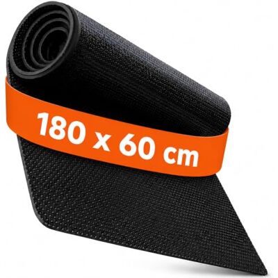 Relaxdays Bodenschutzmatte, 180x60 cm, schwarz rutschfest, schalldämpfend, Bodenmatte Fitnessgeräte, PVC Schutzmatte Relaxdays Bodenschutzmatte, 180x60 cm, schwarz rutschfest, schalldämpfend, Bodenmatte Fitnessgeräte, PVC Schutzmatte