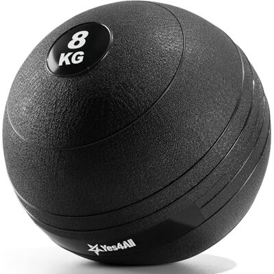 Yes4All Slam Ball – Gymnastikball mit Rutschfester Oberfläche & stoßdämpfendem Gummi, ideal für Krafttraining, Medizinball 3kg-8kg, Schwarz Yes4All Slam Ball – Gymnastikball mit Rutschfester Oberfläche & stoßdämpfendem Gummi, ideal für Krafttraining, Medizinball 3kg-8kg, Schwarz