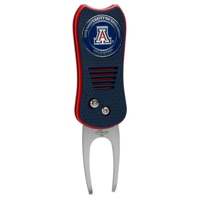 Team Golf NCAA Switchblade Pitchgabel mit doppelseitigem, magnetischem Ballmarker, mit patentiertem Einzelzinken-Design, verursacht weniger Schäden am Grün, Switchblade-Mechanismus Team Golf NCAA Switchblade Pitchgabel mit doppelseitigem, magnetischem Ballmarker, mit patentiertem Einzelzinken-Design, verursacht weniger Schäden am Grün, Switchblade-Mechanismus