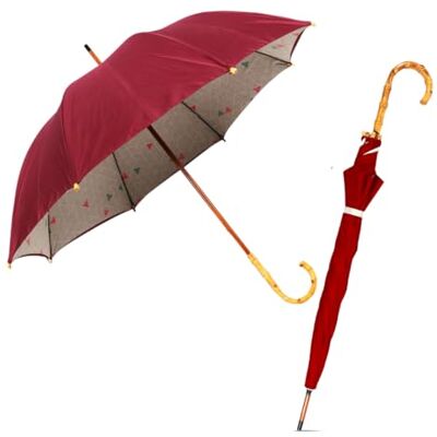 Le Monde du Parapluie Regenschirm Groß Doppellagiges Sonnendach Holzgriff Golf Zubehör Groß Sonnenschirm für Männer und Frauen Dreiecksmuster Rot Le Monde du Parapluie Regenschirm Groß Doppellagiges Sonnendach Holzgriff Golf Zubehör Groß Sonnenschirm für Männer und Frauen Dreiecksmuster Rot