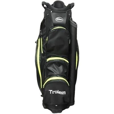 Trolem Golfbag für Trolley 14 Fächer, 2 XXL-Taschen und 5 Zubehörtaschen Unisex-Golftasche Herren & Damen Leicht Cartbag Schwarz & Grün Trolem Golfbag für Trolley 14 Fächer, 2 XXL-Taschen und 5 Zubehörtaschen Unisex-Golftasche Herren & Damen Leicht Cartbag Schwarz & Grün