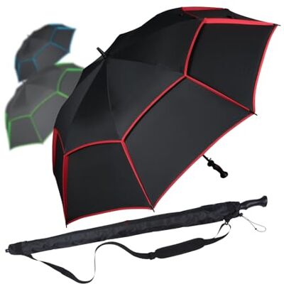 iX-brella 146 cm XXXL Fiber-Golfschirm Automatik doppeltes Dach mit Ventilationsbezug iX-brella 146 cm XXXL Fiber-Golfschirm Automatik doppeltes Dach mit Ventilationsbezug