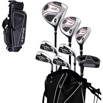 aspire XD1 Teenager Golf Komplett Set inkl. Driver, Fairway, Hybrid, 7, 8, 9, Keil Eisen, Putter, Ständer Tasche, 3 HC 's Teen Alter 13–16 Rechts Hand – Höhe 5 '2,5 cm – 5' 15,2 cm aspire XD1 Teenager Golf Komplett Set inkl. Driver, Fairway, Hybrid, 7, 8, 9, Keil Eisen, Putter, Ständer Tasche, 3 HC 's Teen Alter 13–16 Rechts Hand – Höhe 5 '2,5 cm – 5' 15,2 cm
