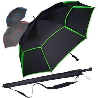 iX-brella 146 cm XXXL Fiber-Golfschirm Automatik doppeltes Dach mit Ventilationsbezug iX-brella 146 cm XXXL Fiber-Golfschirm Automatik doppeltes Dach mit Ventilationsbezug