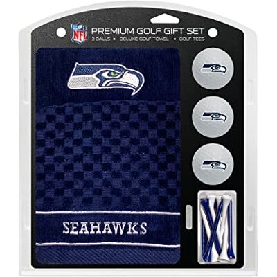 Team Golf NFL Seattle Seahawks Geschenkset: Besticktes Golf-Handtuch, 3 Golfbälle und 14 Golf-Tees 7,5 cm Regulation, dreifach gefaltetes Handtuch 40,6 x 55,9 cm, 100% Baumwolle Team Golf NFL Seattle Seahawks Geschenkset: Besticktes Golf-Handtuch, 3 Golfbälle und 14 Golf-Tees 7,5 cm Regulation, dreifach gefaltetes Handtuch 40,6 x 55,9 cm, 100% Baumwolle