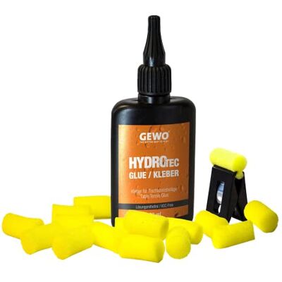 GEWO Tischtennis Kleber HydroTec – Wasserbasis, ITTF zugelas. Belagkleber für Tischtennisschläger, lösungsmittelfreier Kleber für alle TT Beläge, mit Klammer und Applikatorschwämmen, 90 ml GEWO Tischtennis Kleber HydroTec – Wasserbasis, ITTF zugelas. Belagkleber für Tischtennisschläger, lösungsmittelfreier Kleber für alle TT Beläge, mit Klammer und Applikatorschwämmen, 90 ml