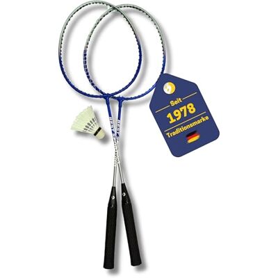 BEST SPORTING Badminton Schläger Set I Hochwertige Federballschläger aus gehärtetem Stahl I Leichte Badmintonschläger mit Ösen I Federball Schläger mit Federball I 280 g BEST SPORTING Badminton Schläger Set I Hochwertige Federballschläger aus gehärtetem Stahl I Leichte Badmintonschläger mit Ösen I Federball Schläger mit Federball I 280 g