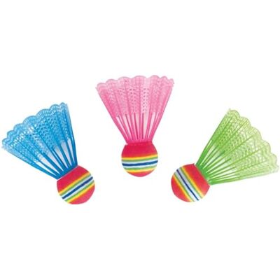 Bodyline Set aus DREI bunten Federbällen für Badminton-Sportarten, Nylon-Schwungrad Bodyline Set aus DREI bunten Federbällen für Badminton-Sportarten, Nylon-Schwungrad