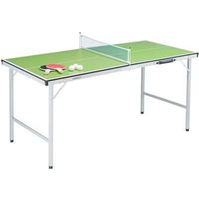 Relaxdays Tischtennisplatte, klappbarer Tischtennistisch mit Netz, 2 Schläger, 3 Bälle, HxBxT: 71 x 150 x 67 cm, grün Relaxdays Tischtennisplatte, klappbarer Tischtennistisch mit Netz, 2 Schläger, 3 Bälle, HxBxT: 71 x 150 x 67 cm, grün