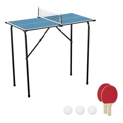 Relaxdays Mini Tischtennisplatte, klappbar, Indoor Tischtennistisch, platzsparend, HBT: 76x88x48 cm, MDF & Stahl, blau Relaxdays Mini Tischtennisplatte, klappbar, Indoor Tischtennistisch, platzsparend, HBT: 76x88x48 cm, MDF & Stahl, blau