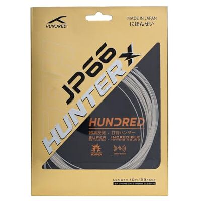 HUNDRED JP 66 Hunter X Badminton-Saiten, 10 m Länge, 0,66 mm, maximale Kontrolle und Abstoßung, hohe Haltbarkeit, Premium-Nylon-Multifilament, hergestellt in Japan (Eisweiß) HUNDRED JP 66 Hunter X Badminton-Saiten, 10 m Länge, 0,66 mm, maximale Kontrolle und Abstoßung, hohe Haltbarkeit, Premium-Nylon-Multifilament, hergestellt in Japan (Eisweiß)
