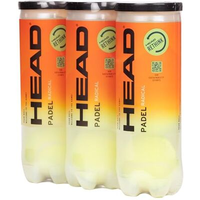 HEAD Padel Radical Padel Bälle Amazon Exclusive 3 x 3B HEAD Padel Radical Padel Bälle Amazon Exclusive 3 x 3B