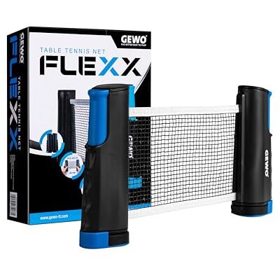GEWO Table Tennis Net FleXX Tischtennisnetz für Jeden Tisch Einstellbare Anti Slip Klemmen für das Tischtennis Netz to Go bis zu 2m Ausziehbar bei Plattenstärken bis 5cm, Netzhöhe 15,25cm GEWO Table Tennis Net FleXX Tischtennisnetz für Jeden Tisch Einstellbare Anti Slip Klemmen für das Tischtennis Netz to Go bis zu 2m Ausziehbar bei Plattenstärken bis 5cm, Netzhöhe 15,25cm